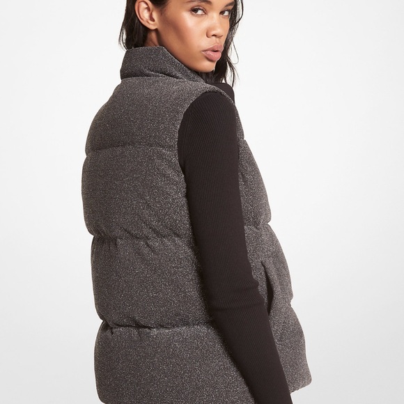 <Michael Kors> Quilted Metallic Knit Puffer Vest - Picture 2 of 6